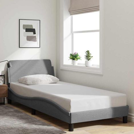 vidaXL Giroletto Dover Grigio Chiaro 90x190 cm Tessuto (1/5)