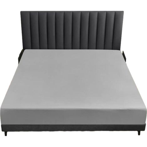 Protège-matelas imperméable – Gris foncé – Dimensions 120 × 200 cm + bonnet 30 cm (1/4)