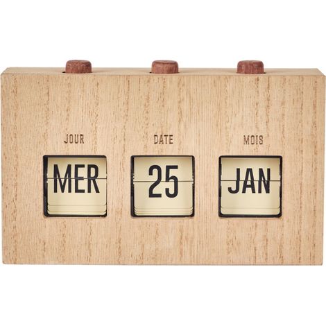 Calendrier Perpétuel "Flip Flap" 19cm Naturel (1/5)