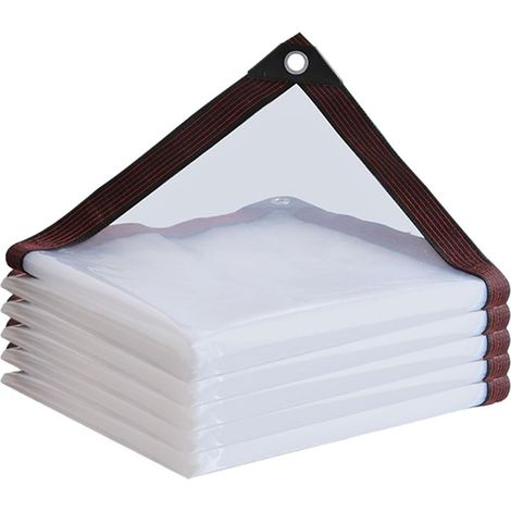 Bâche extérieure transparente, bâche de protection extérieure transparente avec œillets, bâche imperméable avec corde de 6 m (2 x 3 m) (1/5)