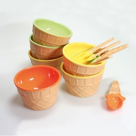 Coupe À Glace - Avec Cuillère Intégrée - Pour Crème Glacée Et Sorbets - Lot De 6 Pièces