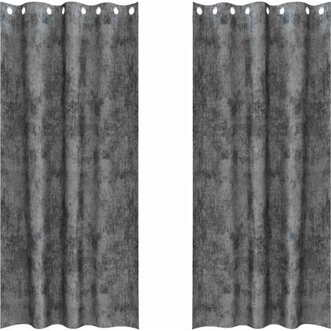 Rideaux en velours 2 pcs Gris 260 x 140 cm Velours (1/5)