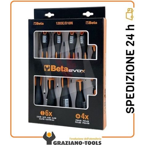 Beta 1203E/D10N Serie cacciavite Evox intaglio e croce PH 10 Pz.
