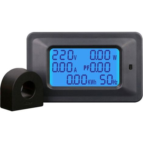 Voltímetro digital (100 A), medidor de energía LCD, medidor de factor de potencia (5 kW), frecuencímetro, voltímetro, amperímetro, vatímetro, dispositivo de prueba, detector y pantalla (1/5)