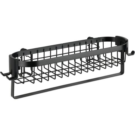 Wenko Wandablage Classic Plus Black mit Haken Wandablage (1/5)