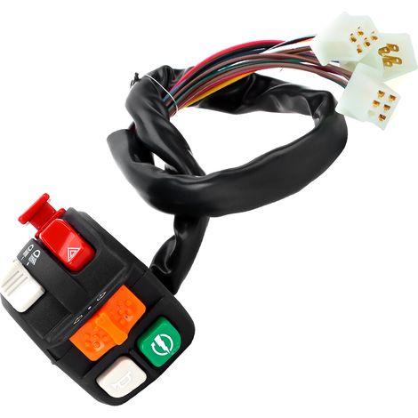 Interrupteur de guidon 22mm Phare/Code Feu Clignotant Démarrage Étanche Bouton de Commande (1/5)