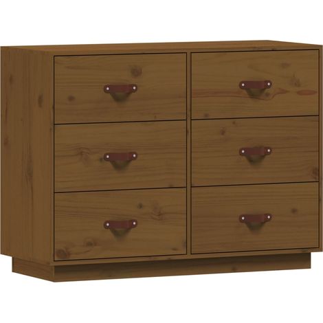 Credenza buffet cassettiera mobile contenitore organizer cucina soggiorno soggiorno 100 x 40 x 75 cm legno di pino massiccio marrone 020035730