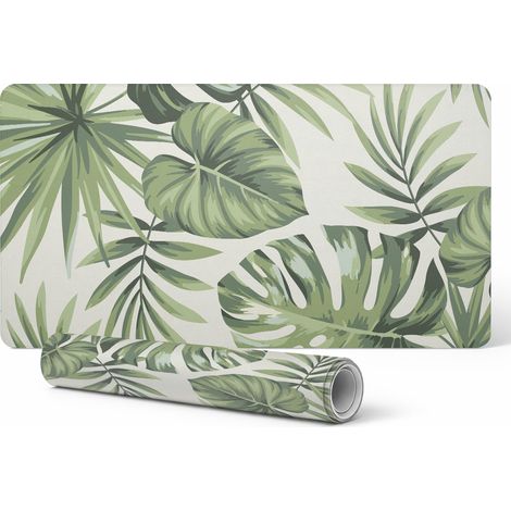 Alfombrilla de escritorio para dise帽adores gr谩ficos y dise帽adores, hojas tropicales, 100x50 cm