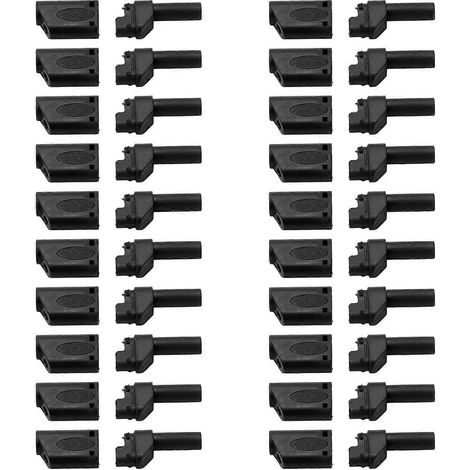 20 boîtiers de sécurité isolés pour fiches bananes de 4 mm (réf. 22.160), noirs, pour connecteurs RC.