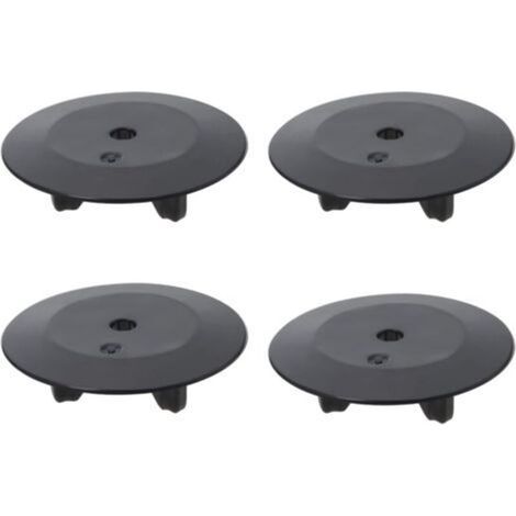 Lot de 4 joints d'étanchéité en caoutchouc pour couvercle d'évier compatibles avec Accessoires de cuisine Noir 55 mm (1/5)