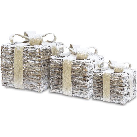 LED-Weihnachtsdekoration, Geschenk, 30 x 26 x 26 cm, 24 x 21 x 21 cm, 18 x 16 x 16 cm (1/5)