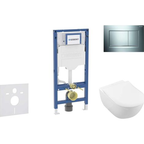 Geberit Duofix - Set Vorwandelement, Subway 2.0-WC mit Softclose-Sitz und Sigma30-Betätigungsplatte, Chrom glänzend/Chrom matt SANI11CK1113 (1/5)