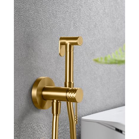 Doccetta bidet con miscelatore Memo incasso oro spazzolato (1/2)