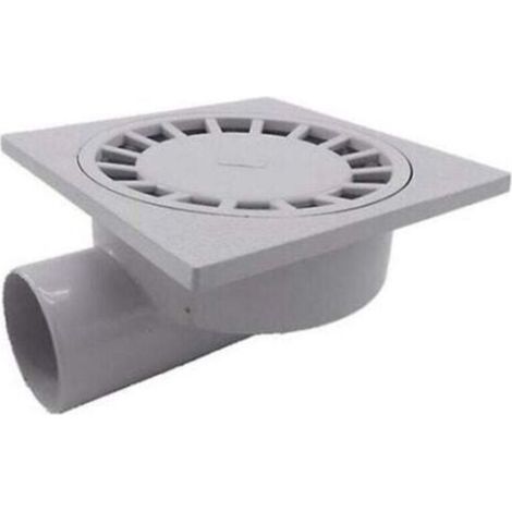 200mm x 200mm, 75mm Outlet, Bathroom Floor Drain, Wet Room Shower, PVC Plastic, 1 pc - White (1/4)