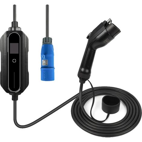 Cargador para coche eléctrico, diseño portátil, corriente ajustable, 32A Tipo 1, 5 metros (1/2)