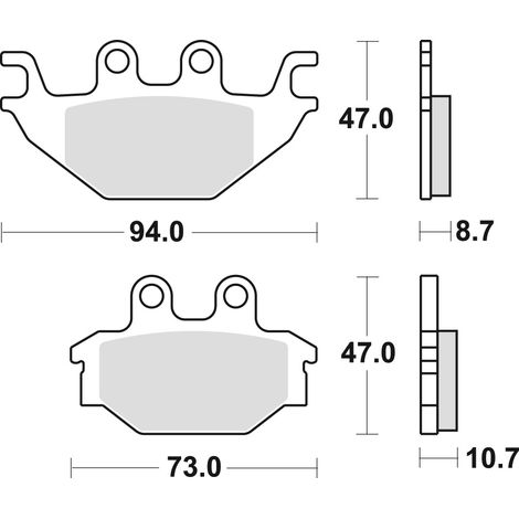 Pastiglie freno TRW ZF KH377 sinterizzate per fuoristrada CAN-AM DS 250 08-15, Kawasaki KVF 300 13-, anteriori/posteriori