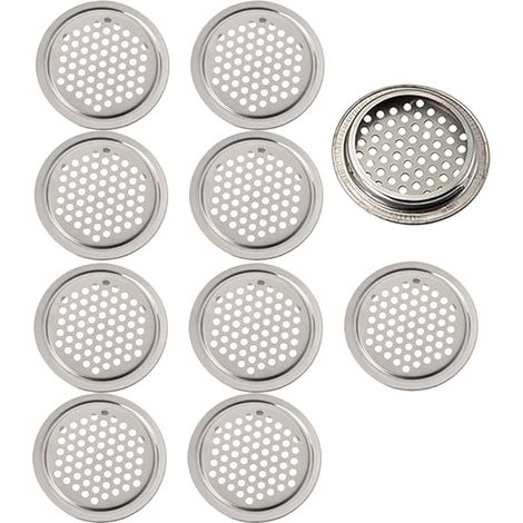 Lot de 10 trous d'aération ronds en acier inoxydable pour placard de cuisine, salle de bain, armoire – 53 mm (1/5)