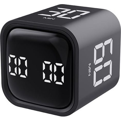 Rotierender Pomodoro-Timer mit 5-, 10-, 30- und 60-Minuten-Intervallen, Countdown-Stoppuhr für mehr Produktivität, anpassbare Modi/Vibration/einstellbare Lautstärke, ideal zum Lernen, Arbeiten und Koc