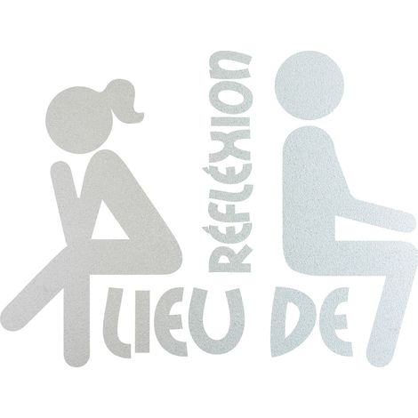 Stickers Dépoli - WC Lieu de réflexion - 7x9 cm (1/3)