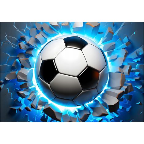 Papier peint 3D avec motif football pour enfants, décoration murale – 200 x 140 cm Wallarena (1/4)