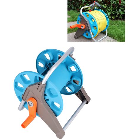 G1/2 Gartenschlauchaufroller, Aluminium-Wasserschlauchhalter für 30 m Gartenschlauch mit Rädern und Kurbel (1/5)
