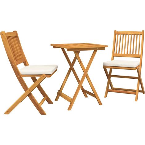 Ensemble bistro de jardin 3 pcs,Salon de jardin Marron Bois d'acacia massif CFW49303 (1/5)