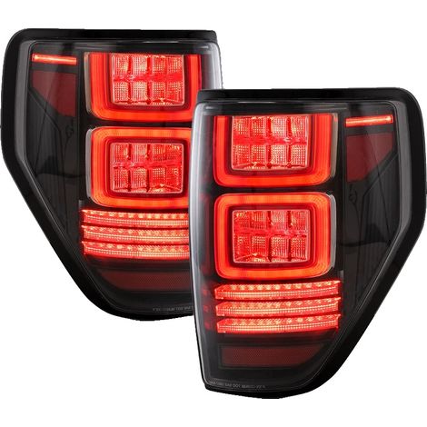 Fanali posteriori, compatibili con Ford F150, indicatori di direzione a LED sequenziali, design plug and play, trasparenti (rossi) (1/2)