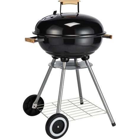 Barbecue da giardino con coperchio rotondo e cassetto raccogli cenere. (1/2)