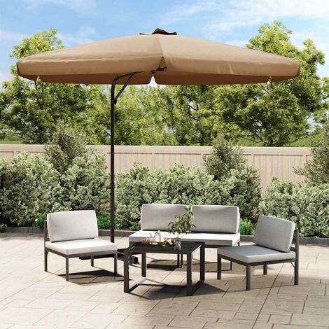 Parasol de jardin avec mât en acier 300 cm Taupe (1/5)