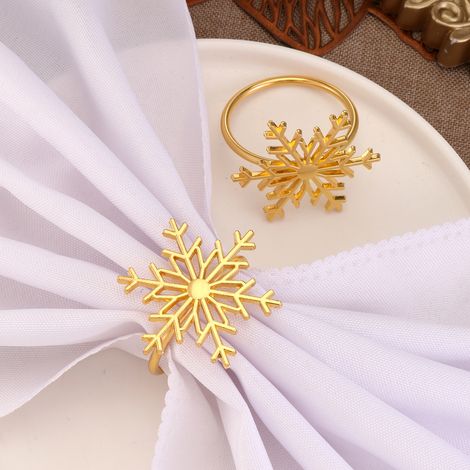 Lot de 12 ronds de serviette de table motif flocon de neige de Noël pour hôtel, motif sapin (1/5)