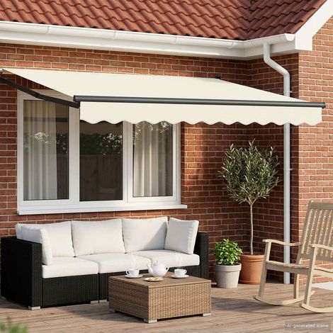vidaXL  Electric Retractable Awning  Cream 3 x 2 m