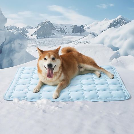 Alfombrilla refrescante para perros y gatos, alfombrilla refrescante para perros para el verano, cama lavable para perros, manta refrescante para perros grandes, medianos y pequeños, azul, 21" x 29" (1/5)