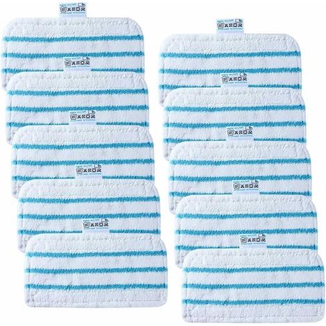 Lot de 10 chiffons microfibre – Compatibles avec nettoyeurs vapeur – Lavables – Recharge pour sols (1/5)
