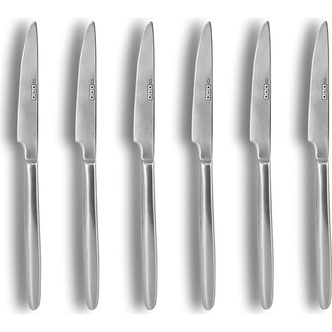 Lot de 6 couteaux de table en acier inoxydable, ATHENA