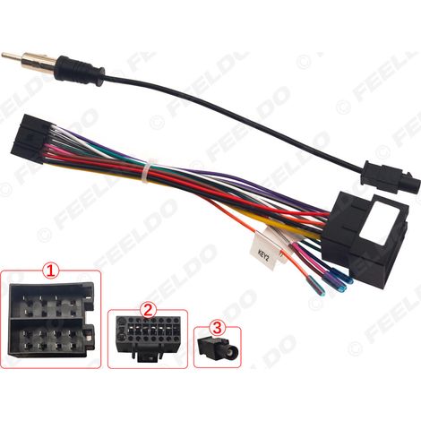 Compatible avec le câble de mise à niveau de l'unité principale audio Mercedes-Benz Smart (2011-2015) et le câble d'alimentation pour système de navigation Android grand écran 16 pouces.