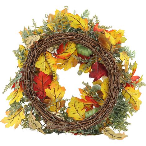 Dekorativer Kürbis-Türkranzhalter (45 cm) für Halloween und Thanksgiving (1/5)