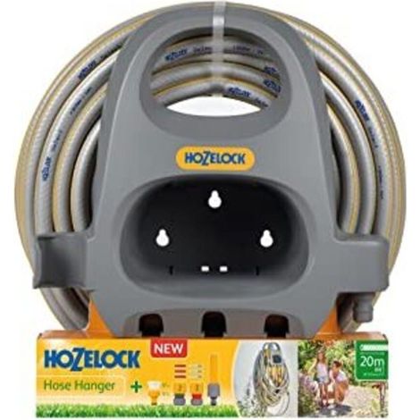 HOZELOCK Porte tuyau à fixation murale + 20m de tuyau de jardin SELECT (1/4)