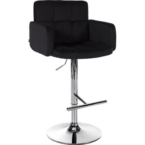 Barhocker Los Angeles Samt schwarz chrom (1/5)