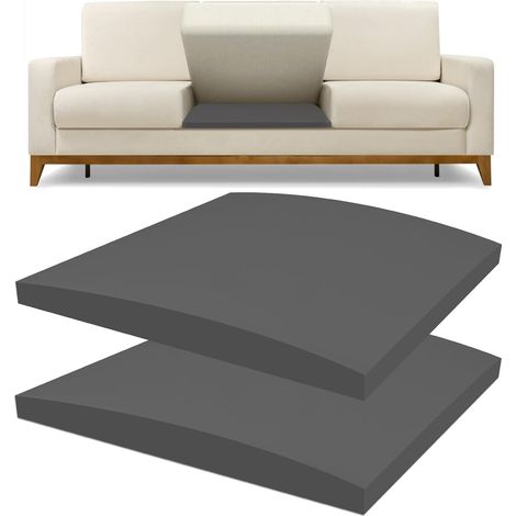 Lot de 2 coussins de canapé en mousse haute densité (50 x 50 cm) – Protection de canapé avec design incurvé – Convient aux chaises, fauteuils inclinables et canapés