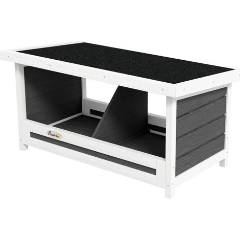 Pondoir nichoir pour poules 3 emplacements avec toit asphalte structure en bois 66 x 37 x 34 cm gris noir