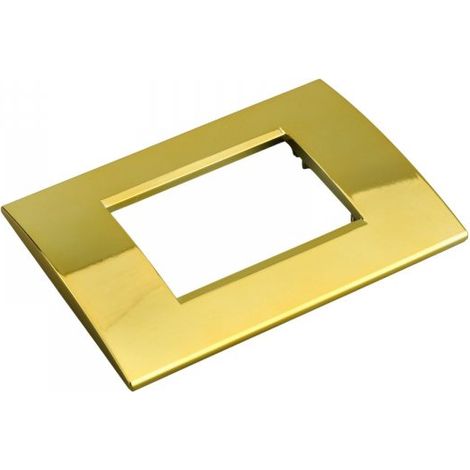 Placca Plastica Quadrata MBL 3M Oro Lucido Compatibile Bticino Living BLN89312