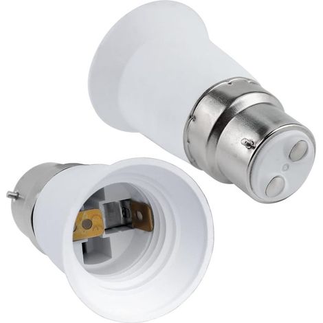 Adaptador de casquillo B22 a E27, convertidor de casquillo de bayoneta B22 a casquillo de rosca E27, 0-250 V, para bombillas E27, bombillas LED, bombillas incandescentes, lámparas halógenas, lámparas  (1/5)