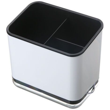 Lntyq Egouttoir Couvert de Cuisine, Noir Organisateur Evier Cuisine, Porte Couvert et Pot et Porte-Cuillère, pour Ranger Couteaux, Fourchettes et Cuillères, Matériaux PP+PS, 151410cm (1/5)