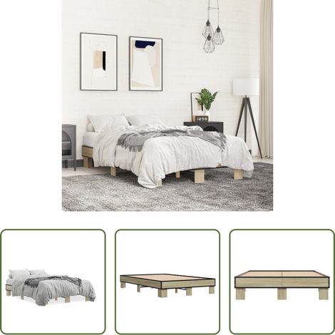 Lit chêne - Cadre de lit sans matelas chêne sonoma 120x200 cm (1/5)