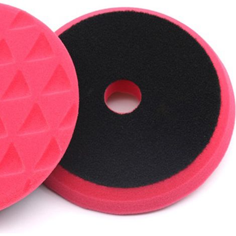 Disque éponge triangulaire rouge 5 pouces pour polisseuse de voiture, cire, lustrage et nettoyage, adaptateur pour perceuse (1/4)