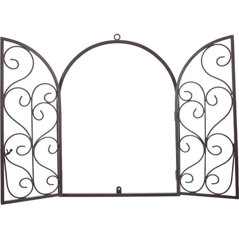 Cadre de fenêtre arqué rustique ou décoratif en fer brun (1/5)