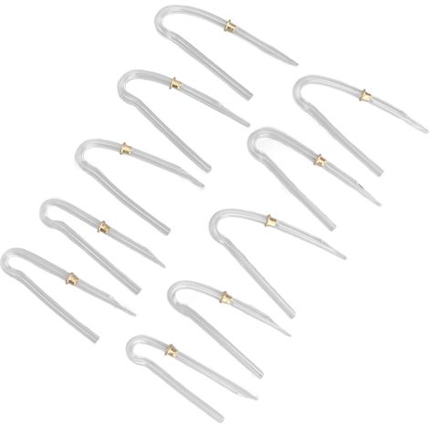 10 tubes préformés pour appareils auditifs BTE professionnels avec verrouillage métallique (3,6 x 2 mm) (1/5)
