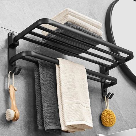 Porte-Serviettes Mural - Acier Inoxydable SUS304 - 40 cm - Salle De Bain - Sans Perçage - 1 Pièce (1/5)