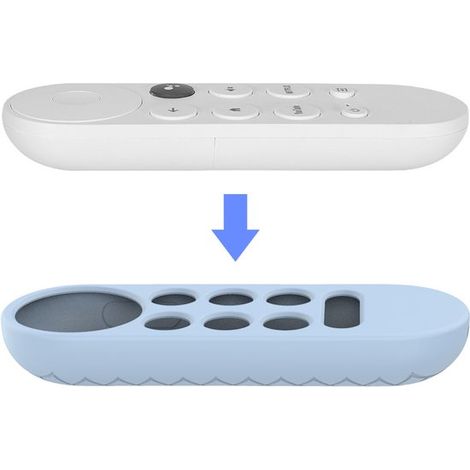 Compatible con el mando a distancia de Google Chromecast 2020: funda protectora de silicona cobertura total mando distancia Google TV (paquete 2) (1/4)