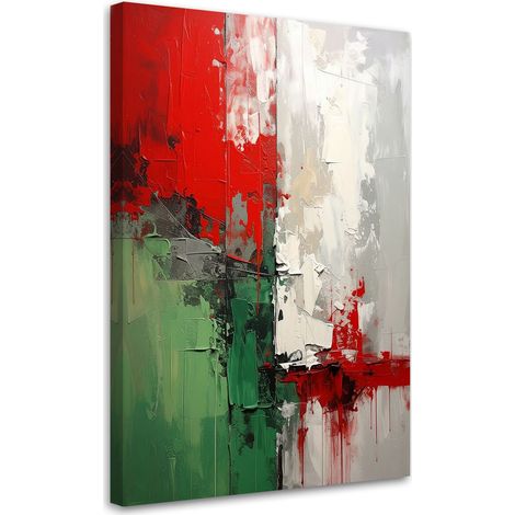 Tableau Moderne, Abstraction grise rouge verte,20x30 (1/4)